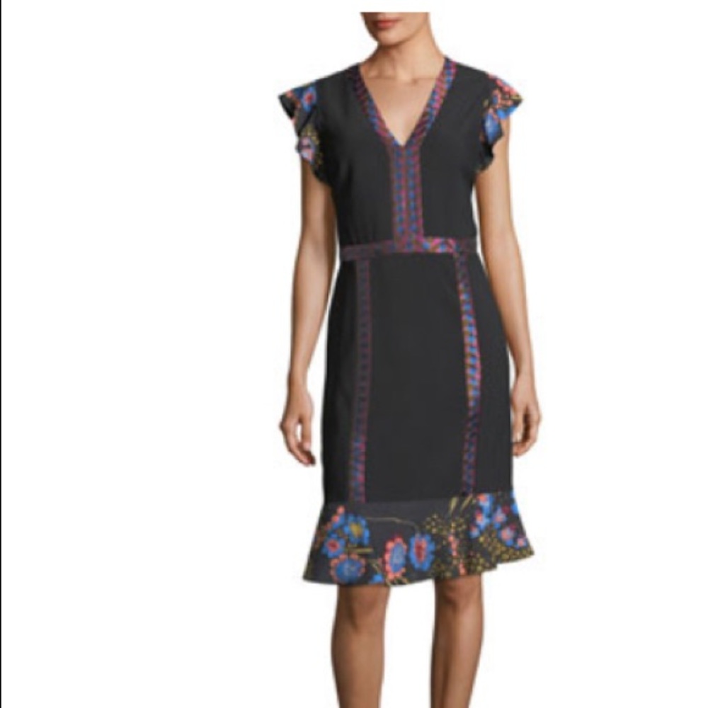 Etro NWT crepe de chine flutter sleeve dress